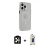 MARSİLYAN™- iPhone 14 Pro Max Kılıf Kıvılcım Asil Özel Seri - Siyah Bilvis Hayalet Cam Ekran Koruyucu + PVD Metal Kamera Lens - TU