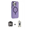 MARSİLYAN™- iPhone 14 Pro Max Kılıf Kıvılcım Asil Özel Seri - Siyah Bilvis Hayalet Cam Ekran Koruyucu + PVD Metal Kamera Lens - TU