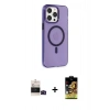 MARSİLYAN™- iPhone 14 Pro Max Kılıf Kıvılcım Asil Özel Seri - Siyah Buffer Cam Ekran Koruyucu + Bilvis Titan Kamera Lens - SH
