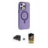 MARSİLYAN™- iPhone 14 Pro Max Kılıf Kıvılcım Asil Özel Seri - Siyah Buffer Cam Ekran Koruyucu + Raze Metal Kamera Lens - GS
