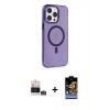 MARSİLYAN™- iPhone 14 Pro Max Kılıf Kıvılcım Asil Özel Seri - Siyah Buffer Hayalet Cam Ekran Koruyucu + Bilvis Titan Kamera Lens - GS