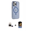 MARSİLYAN™- iPhone 14 Pro Max Kılıf Kıvılcım Asil Özel Seri - Siyah Buffer Hayalet Cam Ekran Koruyucu + Bilvis Titan Kamera Lens - DNMR