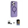 MARSİLYAN™- iPhone 14 Pro Max Kılıf Kıvılcım Asil Özel Seri - Siyah Buffer Hayalet Cam Ekran Koruyucu + Bilvis Titan Kamera Lens - DNMR