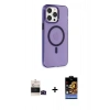 MARSİLYAN™- iPhone 14 Pro Max Kılıf Kıvılcım Asil Özel Seri - Siyah Buffer Hayalet Cam Ekran Koruyucu + Bilvis Titan Kamera Lens - SH
