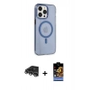 MARSİLYAN™- iPhone 14 Pro Max Kılıf Kıvılcım Asil Özel Seri - Siyah Buffer Hayalet Cam Ekran Koruyucu + Raze Metal Kamera Lens - GS