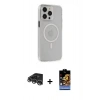 MARSİLYAN™- iPhone 14 Pro Max Kılıf Kıvılcım Asil Özel Seri - Siyah Buffer Hayalet Cam Ekran Koruyucu + Raze Metal Kamera Lens - GS