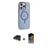 MARSİLYAN™- iPhone 14 Pro Max Kılıf Kıvılcım Asil Özel Seri - Siyah Buffer Hayalet Cam Ekran Koruyucu + Raze Metal Kamera Lens - GD