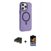 MARSİLYAN™- iPhone 14 Pro Max Kılıf Kıvılcım Asil Özel Seri - Siyah Buffer Hayalet Cam Ekran Koruyucu + Raze Metal Kamera Lens - GD