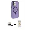 MARSİLYAN™- iPhone 14 Pro Max Kılıf Kıvılcım Asil Özel Seri - Siyah Mat Seramik Nano Ekran Koruyucu + Bilvis Titan Kamera Lens - GD