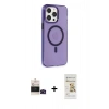 MARSİLYAN™- iPhone 14 Pro Max Kılıf Kıvılcım Asil Özel Seri - Siyah Mat Seramik Nano Ekran Koruyucu + Bilvis Titan Kamera Lens - SH