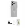 MARSİLYAN™- iPhone 14 Pro Max Kılıf Kıvılcım Asil Özel Seri - Siyah Mat Seramik Nano Ekran Koruyucu + Derin Mor Bilvis Titan Kamera Lens