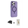 MARSİLYAN™- iPhone 14 Pro Max Kılıf Kıvılcım Asil Özel Seri - Siyah Mat Seramik Nano Ekran Koruyucu + Raze Metal Kamera Lens - GS