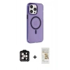 MARSİLYAN™- iPhone 14 Pro Max Kılıf Kıvılcım Asil Özel Seri - Siyah Mat Seramik Nano Ekran Koruyucu + PVD Metal Kamera Lens - TU