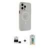 MARSİLYAN™- iPhone 14 Pro Max Kılıf Kıvılcım Asil Özel Seri - Siyah Polymer Nano Ekran Koruyucu + Bilvis Titan Kamera Lens - DNMR