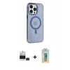 MARSİLYAN™- iPhone 14 Pro Max Kılıf Kıvılcım Asil Özel Seri - Siyah Polymer Nano Ekran Koruyucu + Derin Mor Bilvis Titan Kamera Lens
