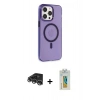 MARSİLYAN™- iPhone 14 Pro Max Kılıf Kıvılcım Asil Özel Seri - Siyah Polymer Nano Ekran Koruyucu + Raze Metal Kamera Lens - GS