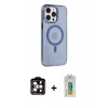 MARSİLYAN™- iPhone 14 Pro Max Kılıf Kıvılcım Asil Özel Seri - Siyah Polymer Nano Ekran Koruyucu + Turuncu PVD Metal Kamera Lens