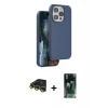 MARSİLYAN™- iPhone 14 Pro Max Kılıf Kıvılcım Çizgi Serisi - Şeffaf 360 Full Body Arka Koruyucu + Raze Metal Kamera Lens - GD