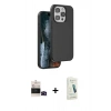 MARSİLYAN™- iPhone 14 Pro Max Kılıf Kıvılcım Çizgi Serisi - Şeffaf Pasifik Cam Ekran Koruyucu + Bilvis Titan Kamera Lens - SH