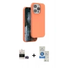 MARSİLYAN™- iPhone 14 Pro Max Kılıf Kıvılcım Çizgi Serisi - Şeffaf Royal Nano Ekran Koruyucu + Bilvis Titan Kamera Lens - GD