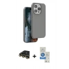 MARSİLYAN™- iPhone 14 Pro Max Kılıf Kıvılcım Çizgi Serisi - Şeffaf Royal Nano Ekran Koruyucu + Raze Metal Kamera Lens - GD