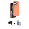 MARSİLYAN™- iPhone 14 Pro Max Kılıf Kıvılcım Çizgi Serisi - Şeffaf Royal Nano Ekran Koruyucu + Raze Metal Kamera Lens - GD