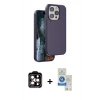 MARSİLYAN™- iPhone 14 Pro Max Kılıf Kıvılcım Çizgi Serisi - Şeffaf Royal Nano Ekran Koruyucu + PVD Metal Kamera Lens - TU
