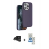 MARSİLYAN™- iPhone 14 Pro Max Kılıf Kıvılcım Çizgi Serisi - Şeffaf Royal Nano Ekran Koruyucu + Raze Metal Kamera Lens - GS