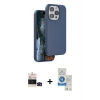 MARSİLYAN™- iPhone 14 Pro Max Kılıf Kıvılcım Çizgi Serisi - Şeffaf Royal Nano Ekran Koruyucu + Bilvis Titan Kamera Lens - SH