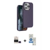 MARSİLYAN™- iPhone 14 Pro Max Kılıf Kıvılcım Çizgi Serisi - Şeffaf Royal Nano Ekran Koruyucu + Bilvis Titan Kamera Lens - SH
