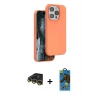 MARSİLYAN™- iPhone 14 Pro Max Kılıf Kıvılcım Çizgi Serisi - Siyah 18D Cam Ekran Koruyucu + Raze Metal Kamera Lens - GD