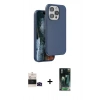 MARSİLYAN™- iPhone 14 Pro Max Kılıf Kıvılcım Çizgi Serisi - Siyah 360 Mat Full Body Arka Koruyucu + Bilvis Titan Kamera Lens - SH