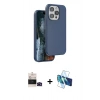 MARSİLYAN™- iPhone 14 Pro Max Kılıf Kıvılcım Çizgi Serisi - Siyah 3D Antistatik Cam Ekran Koruyucu + Siyah Bilvis Titan Kamera Lens