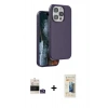 MARSİLYAN™- iPhone 14 Pro Max Kılıf Kıvılcım Çizgi Serisi - Siyah 6D Mat Seramik Hayalet Nano Ekran Koruyucu + Bilvis Titan Kamera Lens - GS