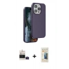 MARSİLYAN™- iPhone 14 Pro Max Kılıf Kıvılcım Çizgi Serisi - Siyah 6D Mat Seramik Hayalet Nano Ekran Koruyucu + Bilvis Titan Kamera Lens - SH