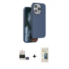 MARSİLYAN™- iPhone 14 Pro Max Kılıf Kıvılcım Çizgi Serisi - Siyah 6D Mat Seramik Hayalet Nano Ekran Koruyucu + Bilvis Titan Kamera Lens - GS