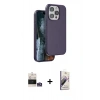 MARSİLYAN™- iPhone 14 Pro Max Kılıf Kıvılcım Çizgi Serisi - Siyah Bilvis 3D Mat Cam Ekran Koruyucu + Bilvis Titan Kamera Lens - GS