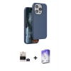 MARSİLYAN™- iPhone 14 Pro Max Kılıf Kıvılcım Çizgi Serisi - Siyah Bilvis 5in1 3D Magic Cam Ekran Koruyucu + Bilvis Titan Kamera Lens - DNMR