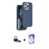 MARSİLYAN™- iPhone 14 Pro Max Kılıf Kıvılcım Çizgi Serisi - Siyah Bilvis 5in1 3D Magic Cam Ekran Koruyucu + Bilvis Titan Kamera Lens - SH