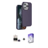 MARSİLYAN™- iPhone 14 Pro Max Kılıf Kıvılcım Çizgi Serisi - Siyah Bilvis 5in1 3D Magic Cam Ekran Koruyucu + Bilvis Titan Kamera Lens - GS