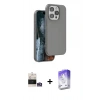 MARSİLYAN™- iPhone 14 Pro Max Kılıf Kıvılcım Çizgi Serisi - Siyah Bilvis 5in1 3D Magic Cam Ekran Koruyucu + Bilvis Titan Kamera Lens - GS