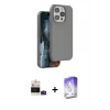 MARSİLYAN™- iPhone 14 Pro Max Kılıf Kıvılcım Çizgi Serisi - Siyah Bilvis 5in1 3D Magic Cam Ekran Koruyucu + Bilvis Titan Kamera Lens - DNMR