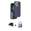 MARSİLYAN™- iPhone 14 Pro Max Kılıf Kıvılcım Çizgi Serisi - Siyah Bilvis 5in1 5D Magic Hayalet Cam Ekran Koruyucu + Raze Metal Kamera Lens - GS