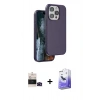 MARSİLYAN™- iPhone 14 Pro Max Kılıf Kıvılcım Çizgi Serisi - Siyah Bilvis 5in1 5D Magic Hayalet Cam Ekran Koruyucu + Bilvis Titan Kamera Lens - SH