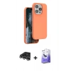 MARSİLYAN™- iPhone 14 Pro Max Kılıf Kıvılcım Çizgi Serisi - Siyah Bilvis 5in1 5D Magic Hayalet Cam Ekran Koruyucu + Raze Metal Kamera Lens - GS