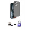 MARSİLYAN™- iPhone 14 Pro Max Kılıf Kıvılcım Çizgi Serisi - Siyah Bilvis 5in1 5D Magic Hayalet Cam Ekran Koruyucu + Bilvis Titan Kamera Lens - SH