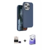 MARSİLYAN™- iPhone 14 Pro Max Kılıf Kıvılcım Çizgi Serisi - Siyah Bilvis 5in1 5D Magic Hayalet Cam Ekran Koruyucu + Bilvis Titan Kamera Lens - SH