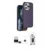 MARSİLYAN™- iPhone 14 Pro Max Kılıf Kıvılcım Çizgi Serisi - Siyah Bilvis Hayalet Cam Ekran Koruyucu + Bilvis Titan Kamera Lens - GS