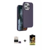 MARSİLYAN™- iPhone 14 Pro Max Kılıf Kıvılcım Çizgi Serisi - Siyah Buffer Cam Ekran Koruyucu + Bilvis Titan Kamera Lens - GD