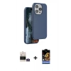 MARSİLYAN™- iPhone 14 Pro Max Kılıf Kıvılcım Çizgi Serisi - Siyah Buffer Hayalet Cam Ekran Koruyucu + Bilvis Titan Kamera Lens - GS